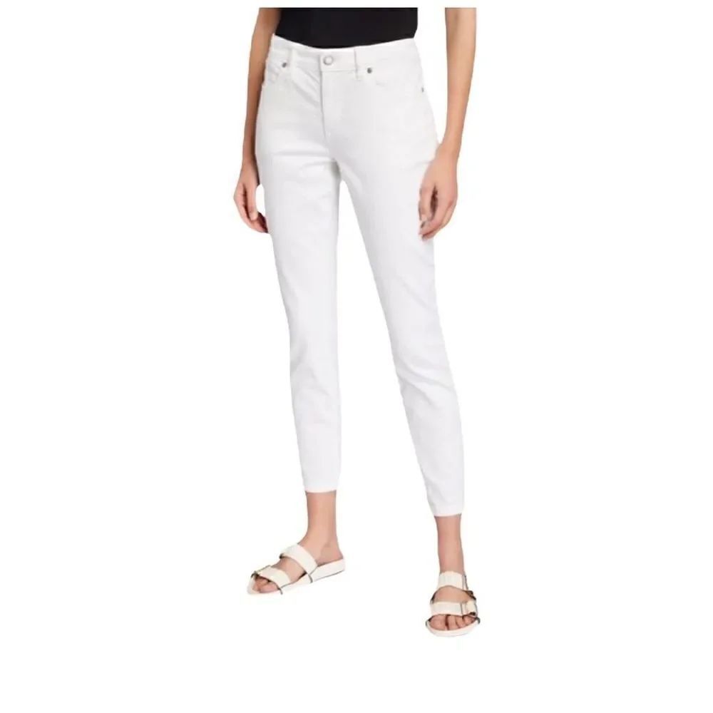 Eileen Fisher white organic cotton skinny ankle jeans size 8